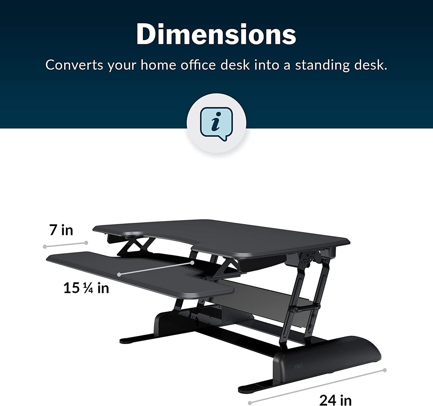 - desk Essential 36 - Two-Tier Standing Desk Converter for Monitor & Accessories - Height Adjustable Sit Stand Desk - Fully Assembled Monitor Riser for Home Office - 36" Wide, Black